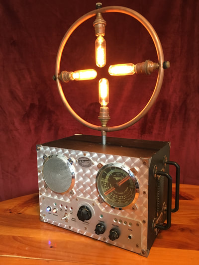 Radio Lamp with Edison bulbs and bluetooth speaker